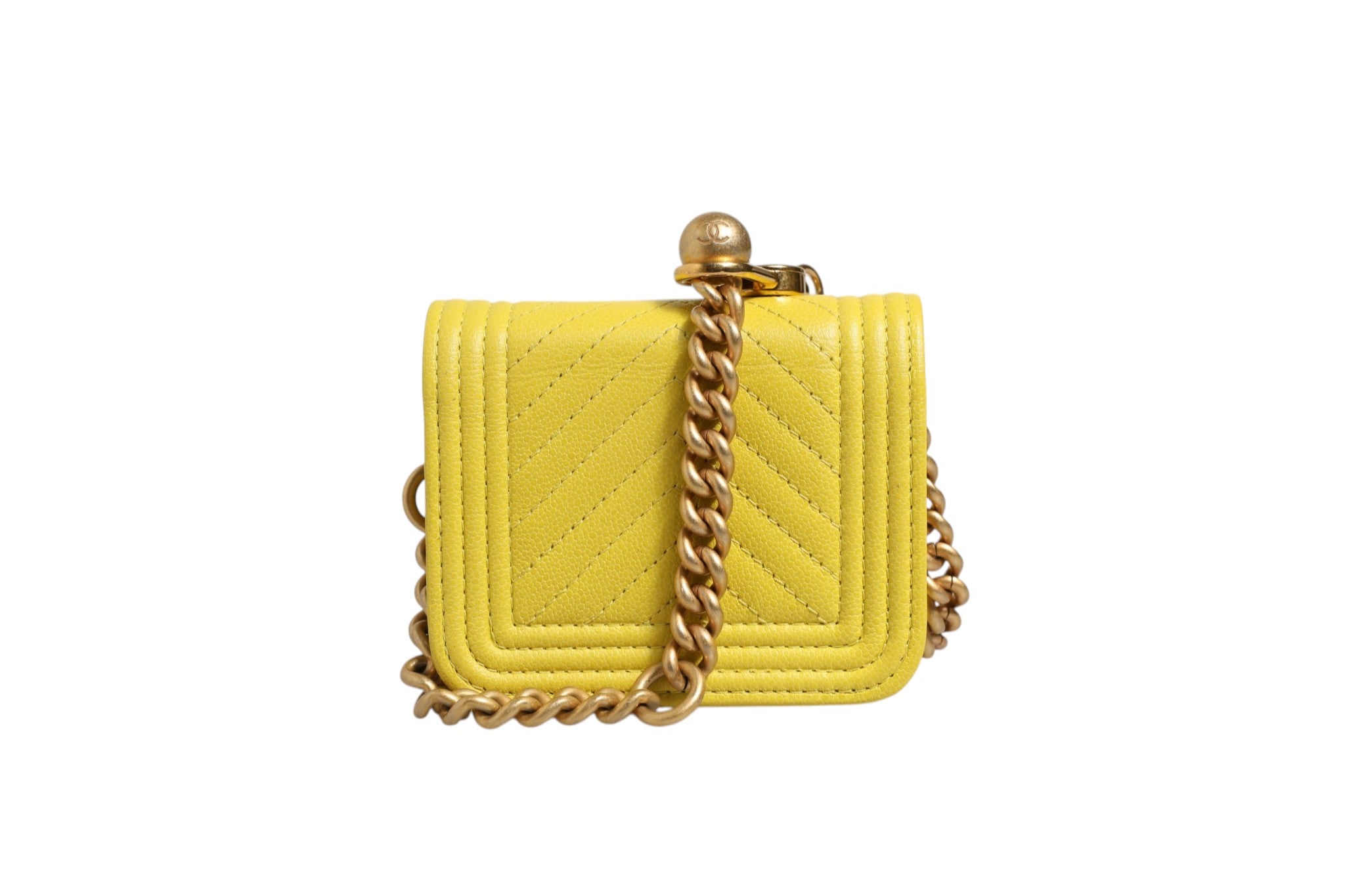 Chanel Crossbody Yellow Leather Women's Bag (Pre-Loved)