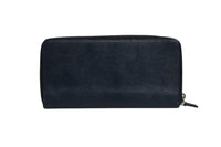 Prada Navy Oliver Embossed Leather Zip-Around Women's Wallet (Authentic Pre-Loved)