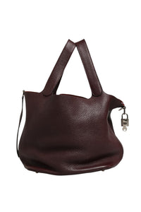Hermès Picotin Taurillon Clemence Chocolate Women's Handbag (Authentic Pre-Loved)