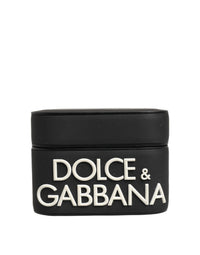 Dolce & Gabbana Dolce & Gabbana Case Black PVC Embossed Logo Flip Holder Women Women's Airpods