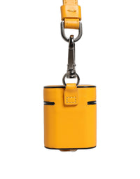 Dolce & Gabbana Case Yellow Calf Leather Logo Flip Holder Strap Women's Airpods