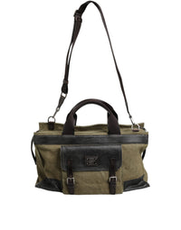 Dolce & Gabbana Military Green Two Tone Tote Duffel Shoulder Borse Men's Bag