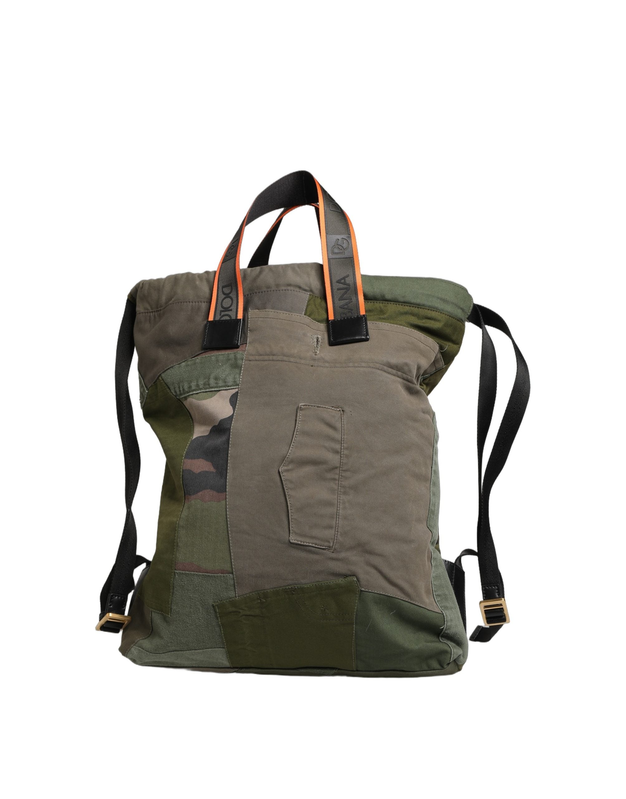Dolce & Gabbana Military Green Patchwork Rucksack Backpack Borse Men Men's Bag