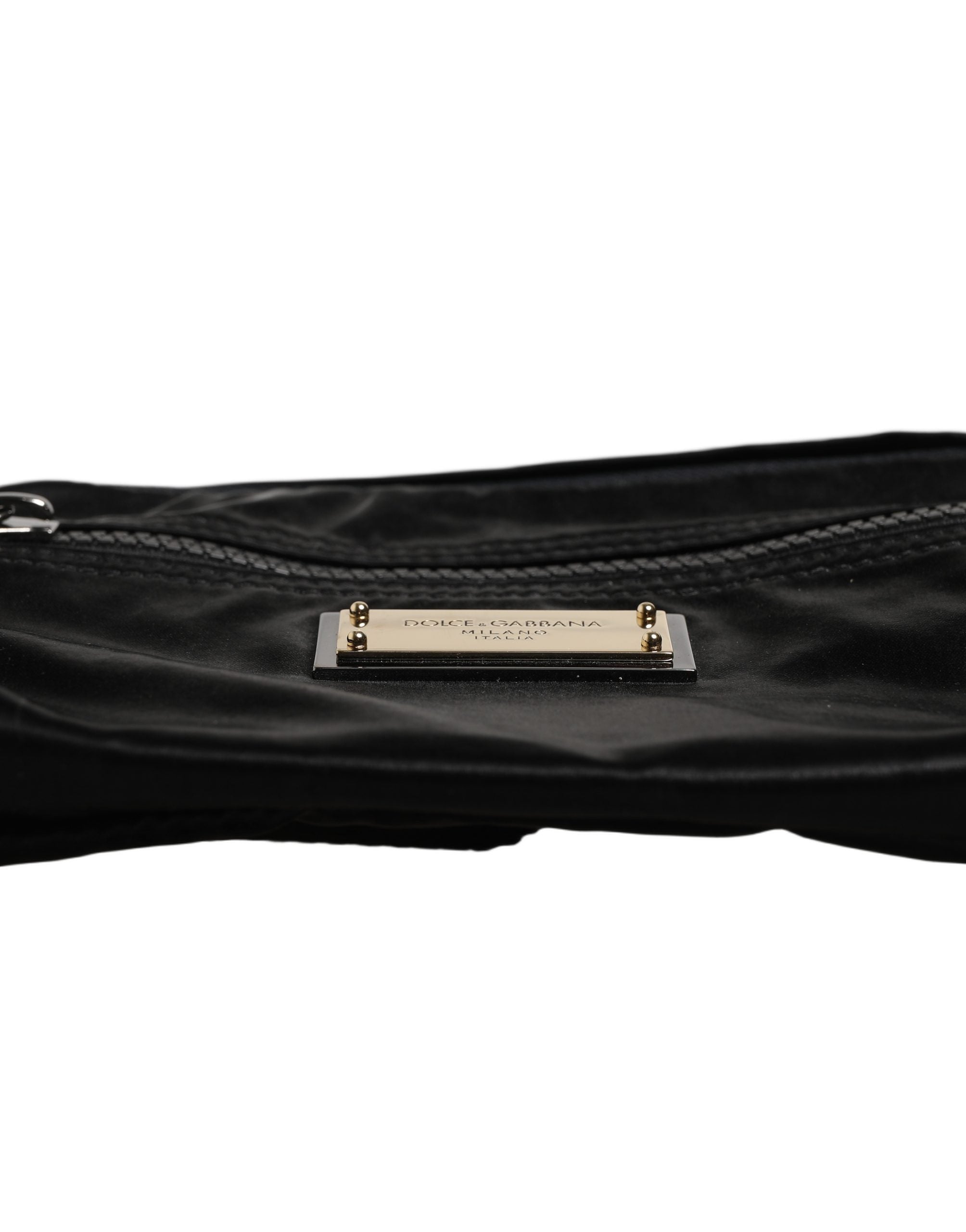 Dolce & Gabbana Dolce & Gabbana Black Nylon Brass Plate BumMen's Waist Fanny Pack Men Men's Bag