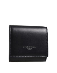 Dolce & Gabbana Dolce & Gabbana Black Calfskin Leather Logo Print Bifold CoinPurse Women's Wallet