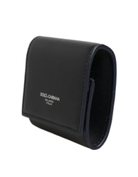 Dolce & Gabbana Dolce & Gabbana Black Calfskin Leather Logo Print Bifold CoinPurse Women's Wallet