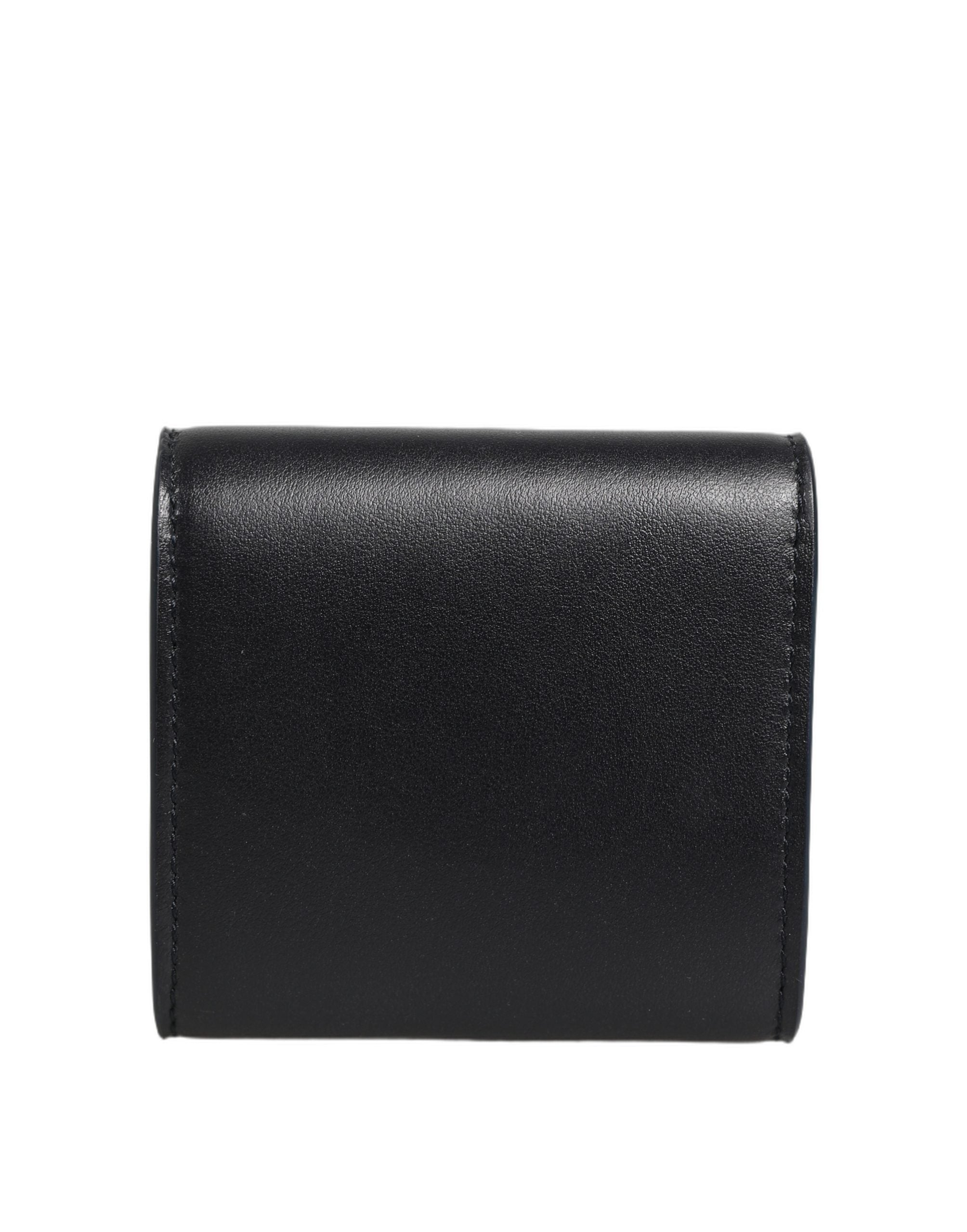 Dolce & Gabbana Dolce & Gabbana Black Calfskin Leather Logo Print Bifold CoinPurse Women's Wallet