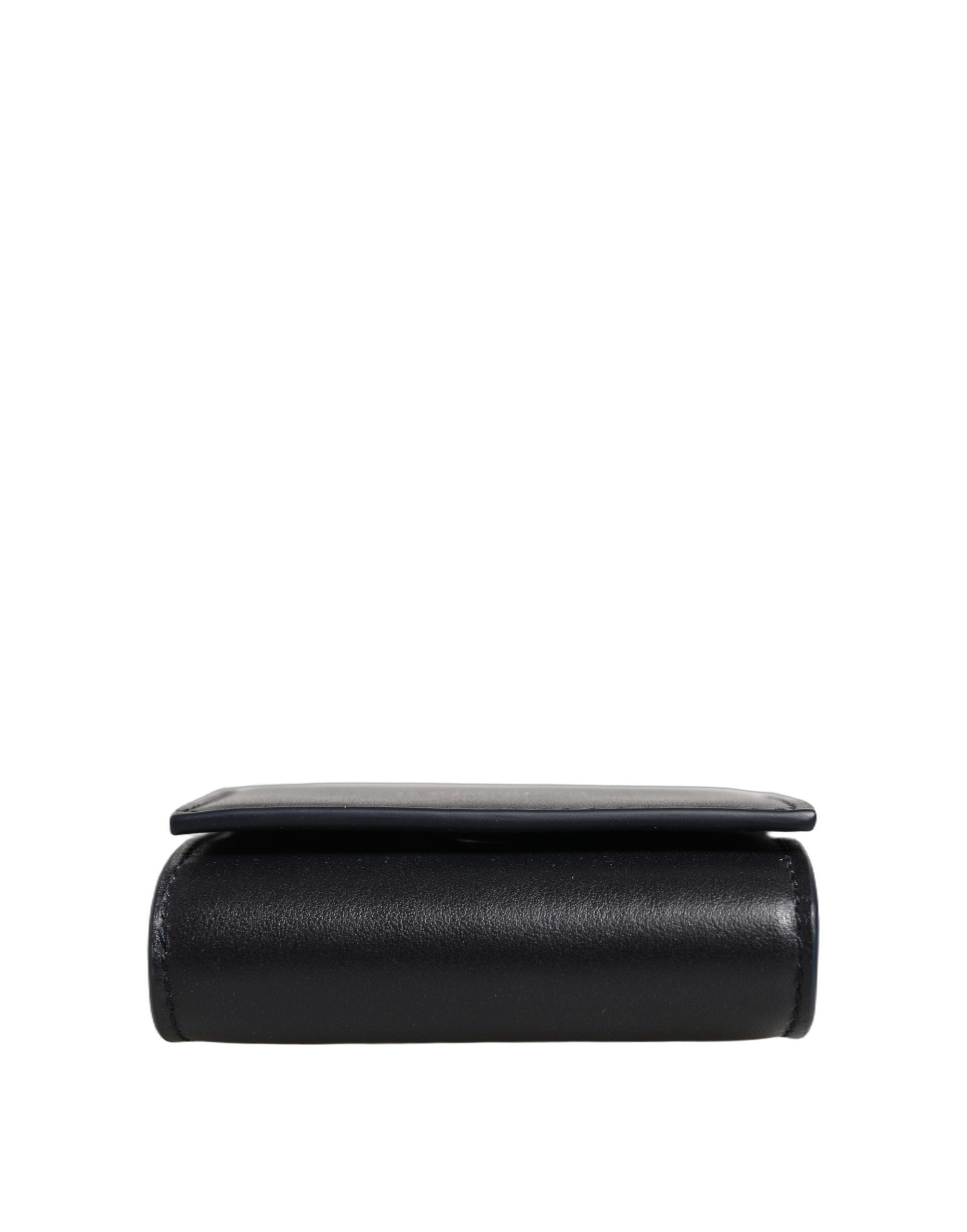 Dolce & Gabbana Dolce & Gabbana Black Calfskin Leather Logo Print Bifold CoinPurse Women's Wallet