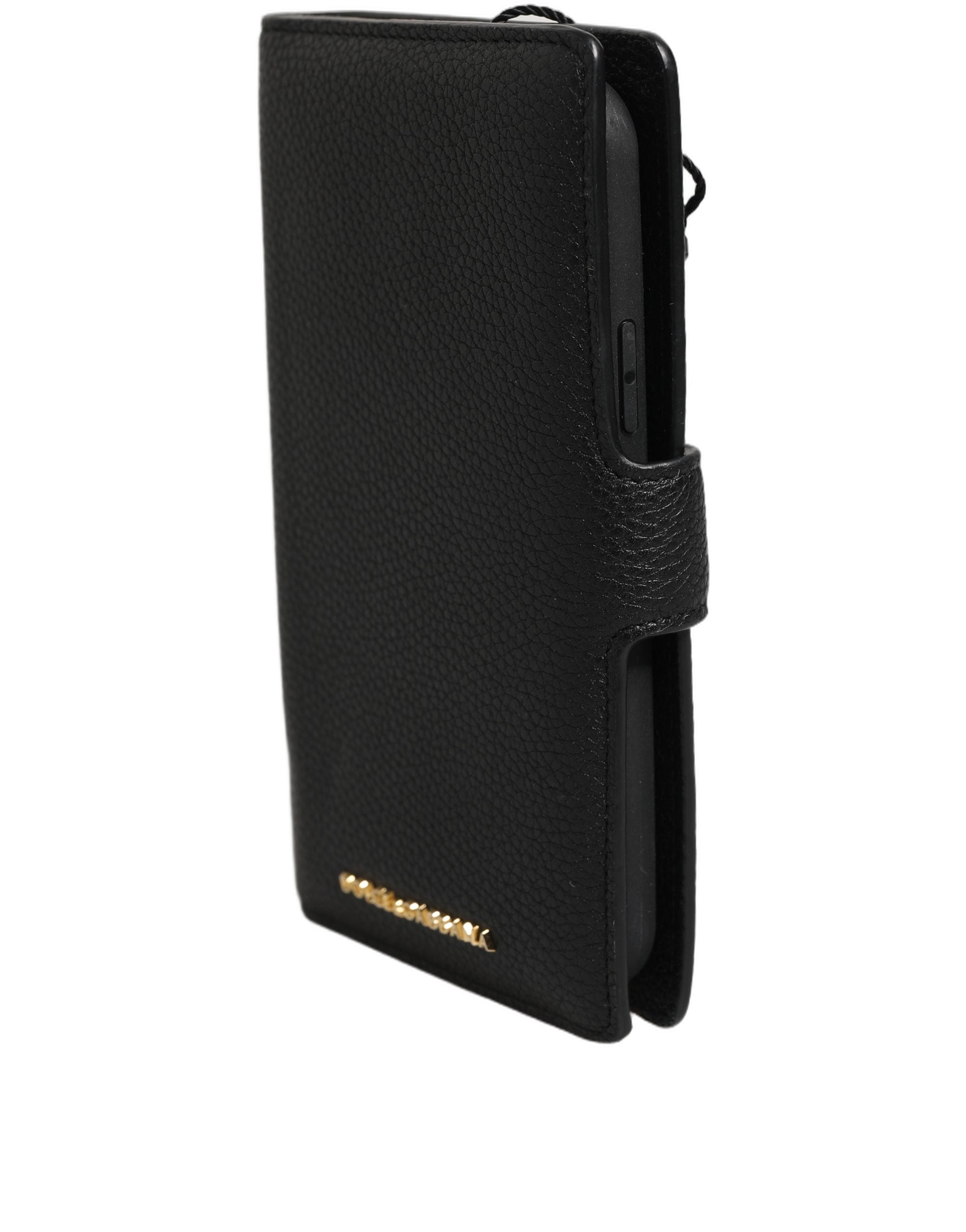 Dolce & Gabbana Dolce & Gabbana Case Flip Cover Black Calf Leather iWomen's11 PRO Women's Phone