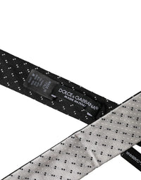 Dolce & Gabbana Dolce & Gabbana White Black Patterned Silk Adjustable Men NeckMen's Men's Tie