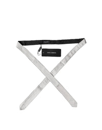 Dolce & Gabbana Dolce & Gabbana White Black Patterned Silk Adjustable Men NeckMen's Men's Tie