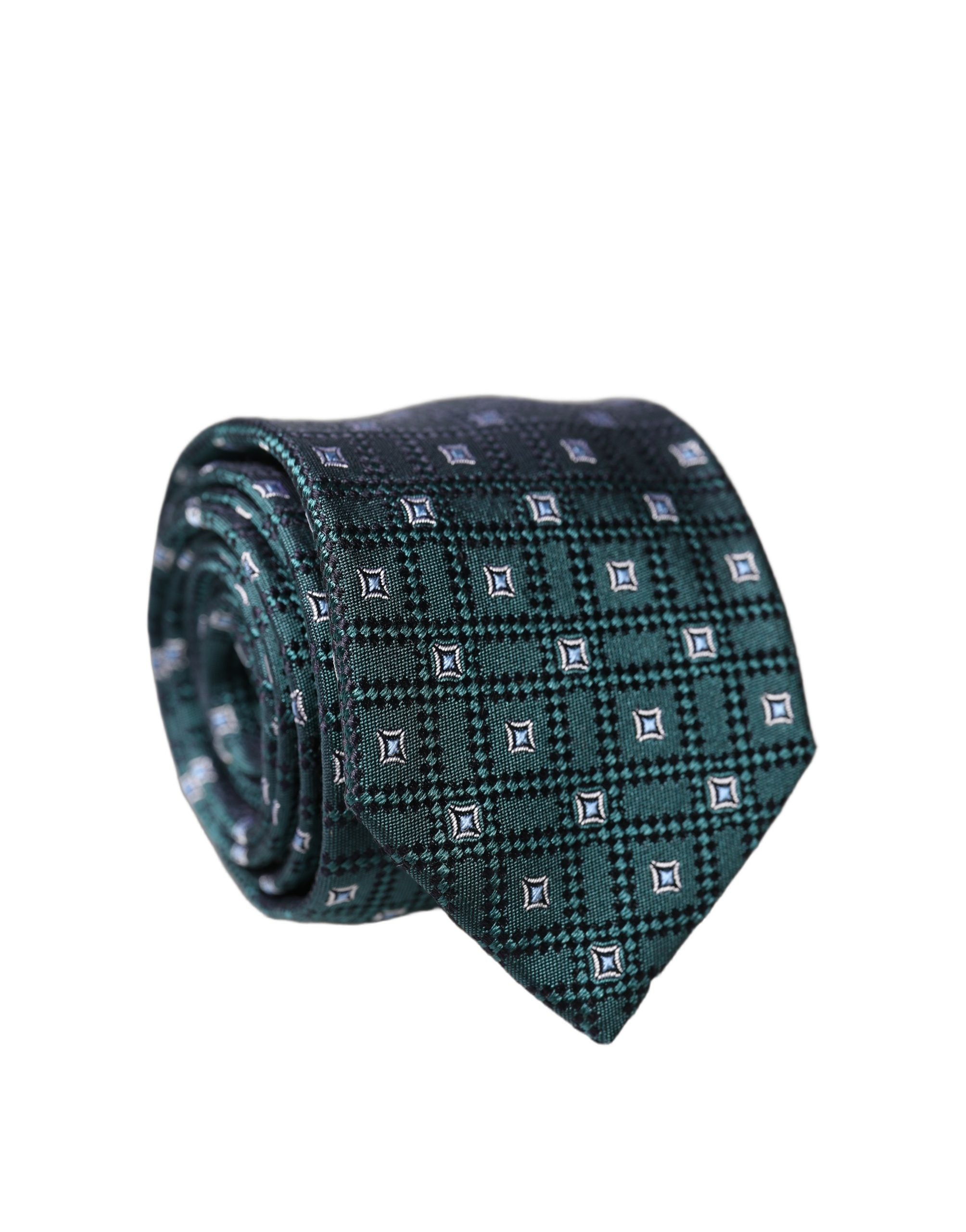 Dolce & Gabbana Dolce & Gabbana Dark Green Patterned Silk Adjustable Men NeckMen's Men's Tie