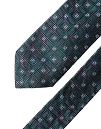 Dolce & Gabbana Dolce & Gabbana Dark Green Patterned Silk Adjustable Men NeckMen's Men's Tie