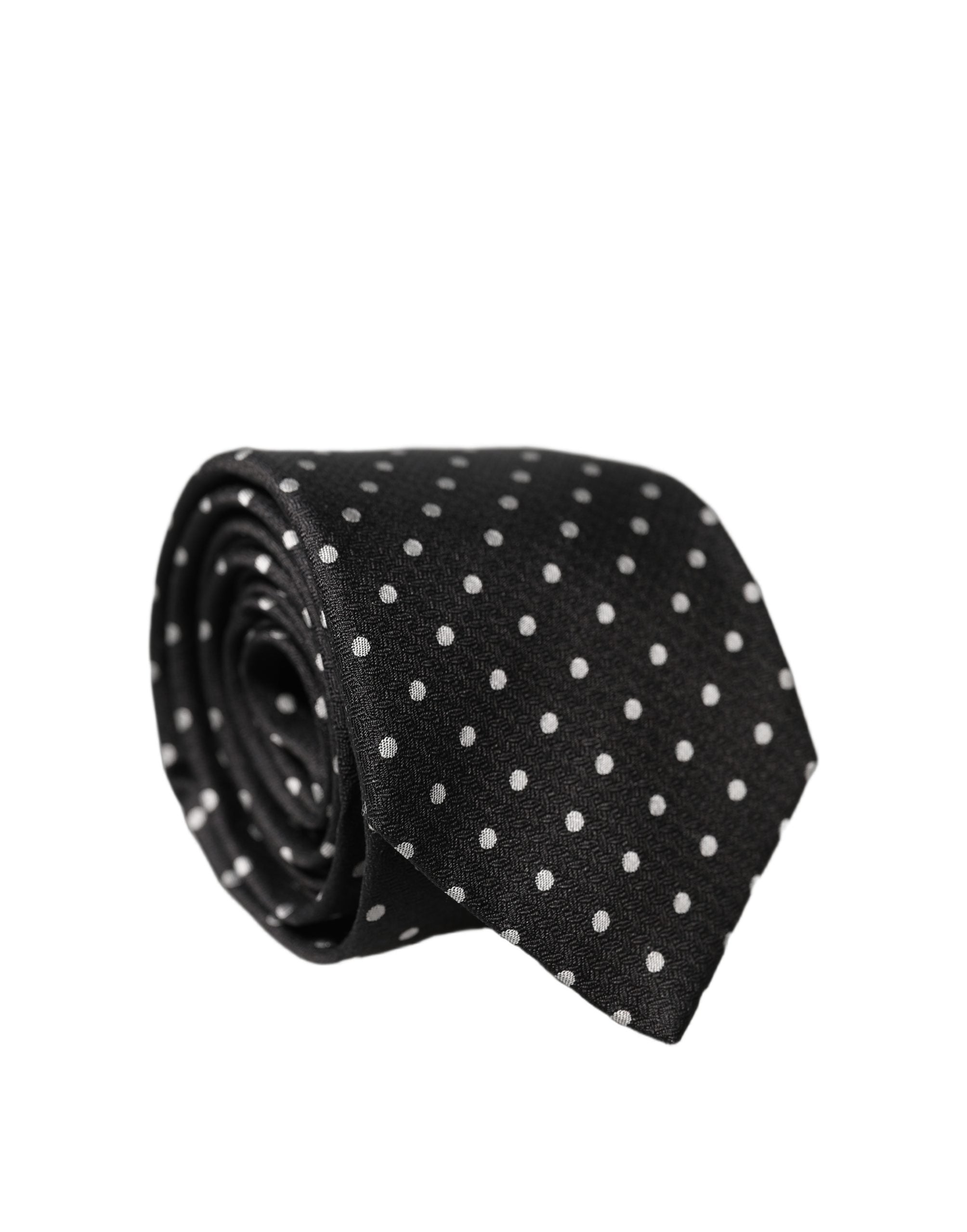 Dolce & Gabbana Dolce & Gabbana Black White Polka Dots Silk Adjustable Men NeckMen's Men's Tie