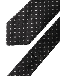 Dolce & Gabbana Dolce & Gabbana Black White Polka Dots Silk Adjustable Men NeckMen's Men's Tie