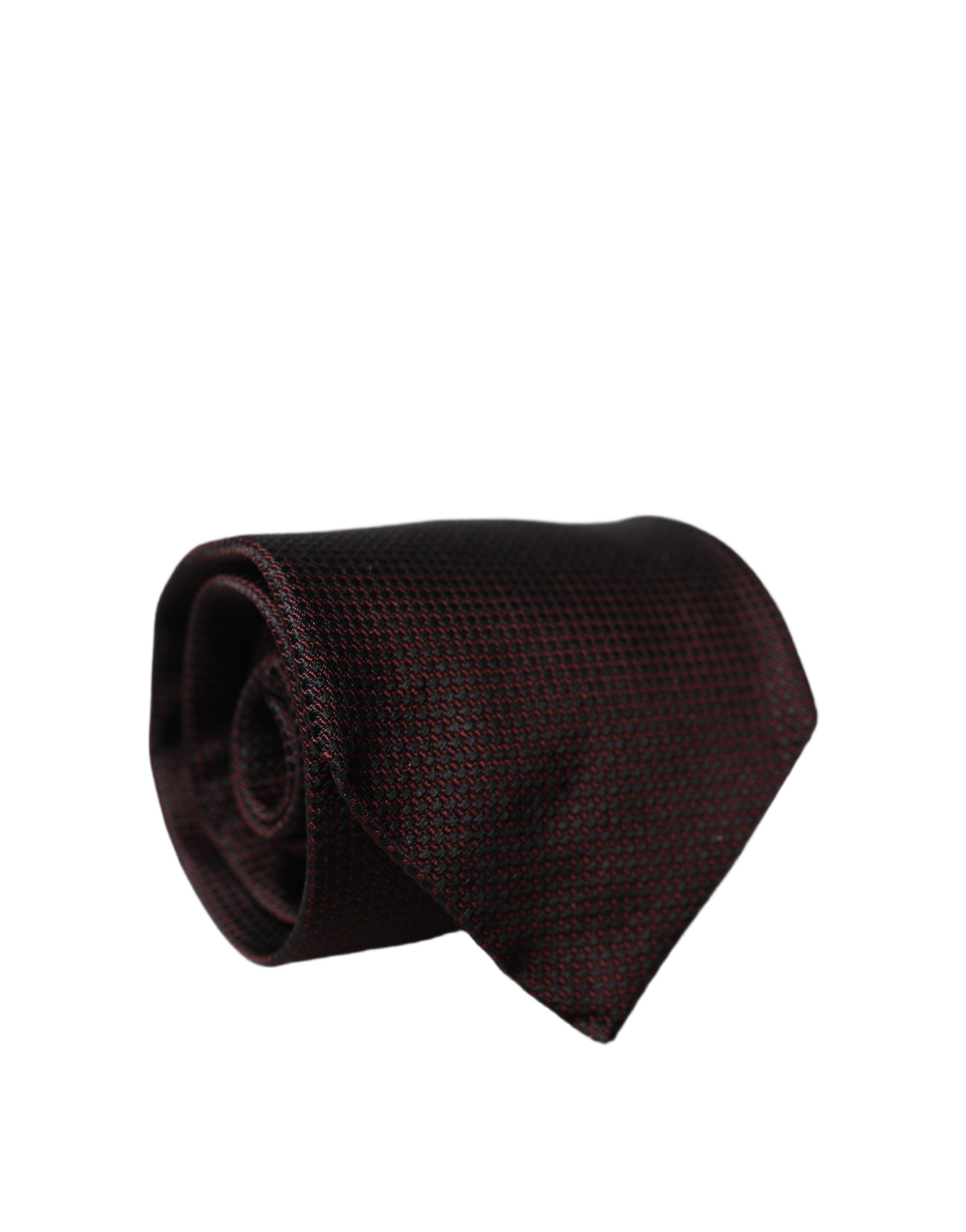 Dolce & Gabbana Dolce & Gabbana Black Red Patterned 100% Silk Adjustable Men NeckMen's Men's Tie