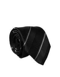 Dolce & Gabbana Dolce & Gabbana Black White Stripes 100% Silk Adjustable Men NeckMen's Men's Tie