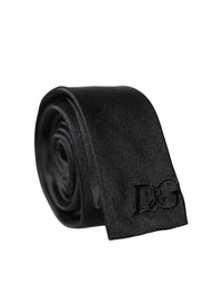 Dolce & Gabbana Dolce & Gabbana Black D&G Embroidery Silk Adjustable Men NeckMen's Men's Tie