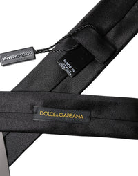 Dolce & Gabbana Dolce & Gabbana Black D&G Embroidery Silk Adjustable Men NeckMen's Men's Tie