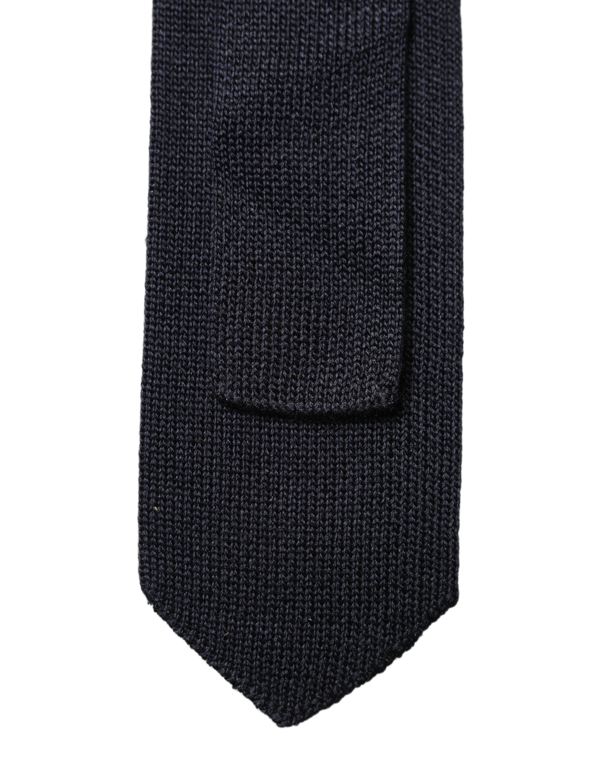 Dolce & Gabbana Dolce & Gabbana Dark Blue Solid 100% Silk Adjustable Men NeckMen's Men's Tie