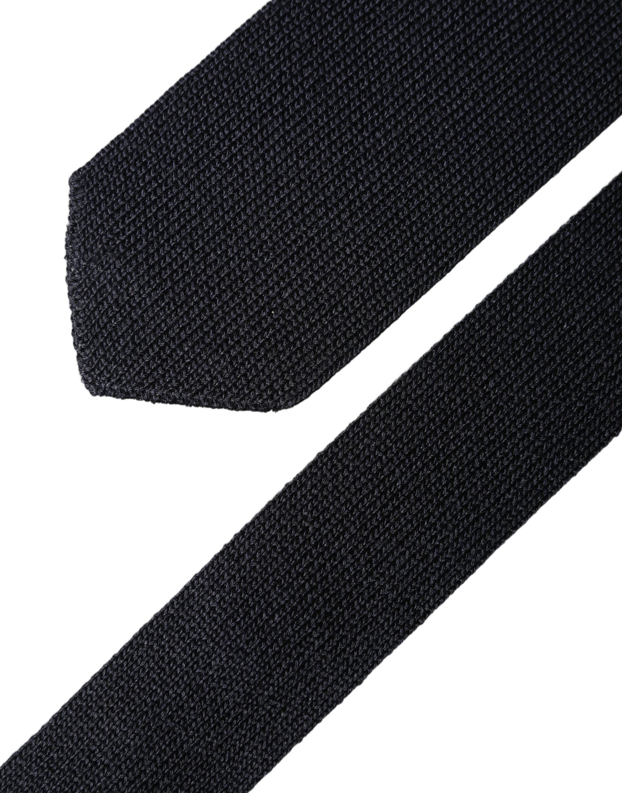Dolce & Gabbana Dolce & Gabbana Dark Blue Solid 100% Silk Adjustable Men NeckMen's Men's Tie