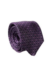 Dolce & Gabbana Dolce & Gabbana Purple Patterned 100% Silk Adjustable Men NeckMen's Men's Tie