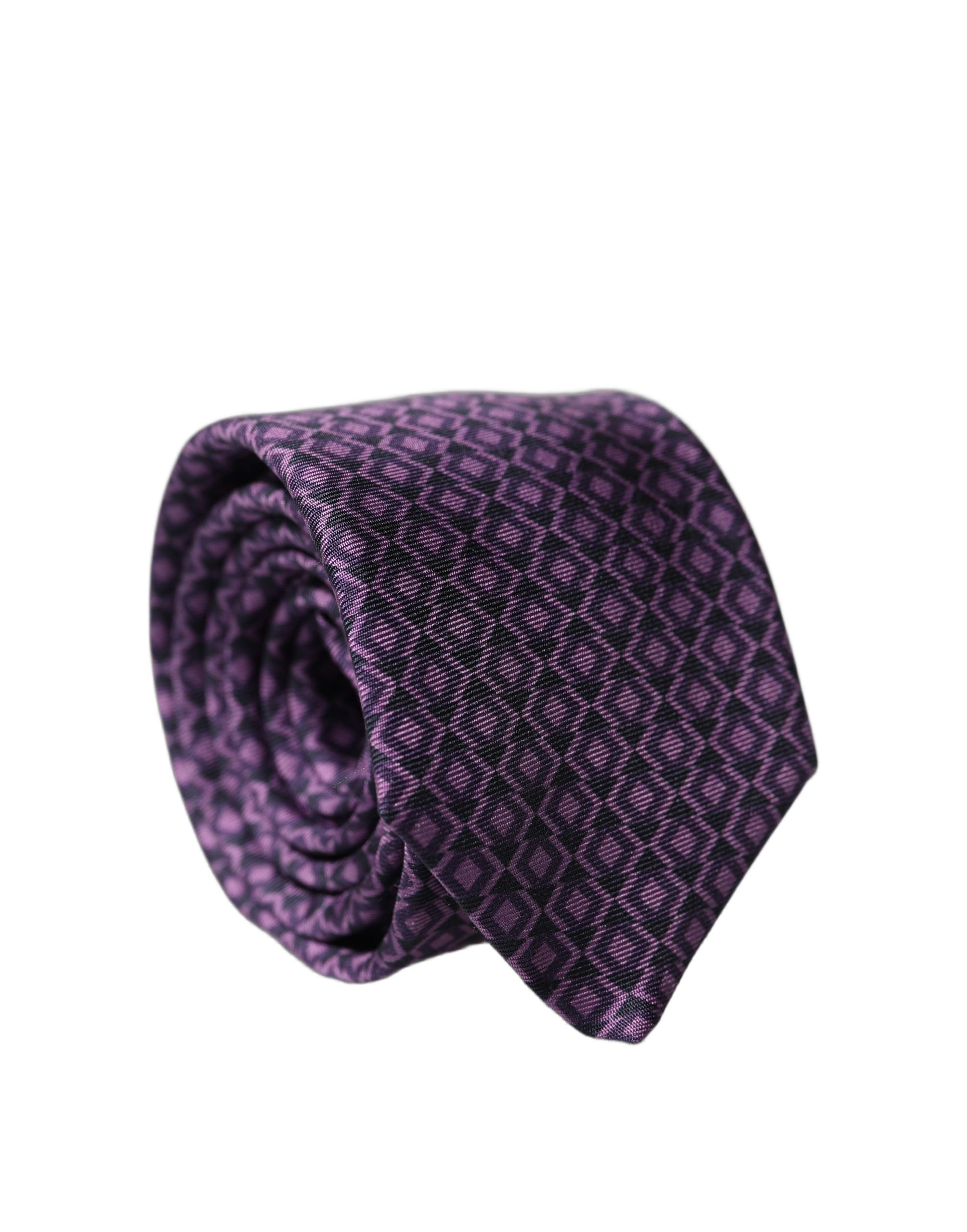 Dolce & Gabbana Dolce & Gabbana Purple Patterned 100% Silk Adjustable Men NeckMen's Men's Tie