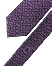 Dolce & Gabbana Dolce & Gabbana Purple Patterned 100% Silk Adjustable Men NeckMen's Men's Tie