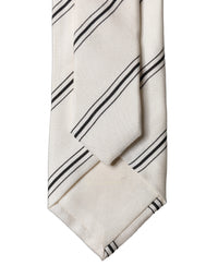 Dolce & Gabbana Dolce & Gabbana Beige Black Stripes 100% Silk Adjustable Men NeckMen's Men's Tie