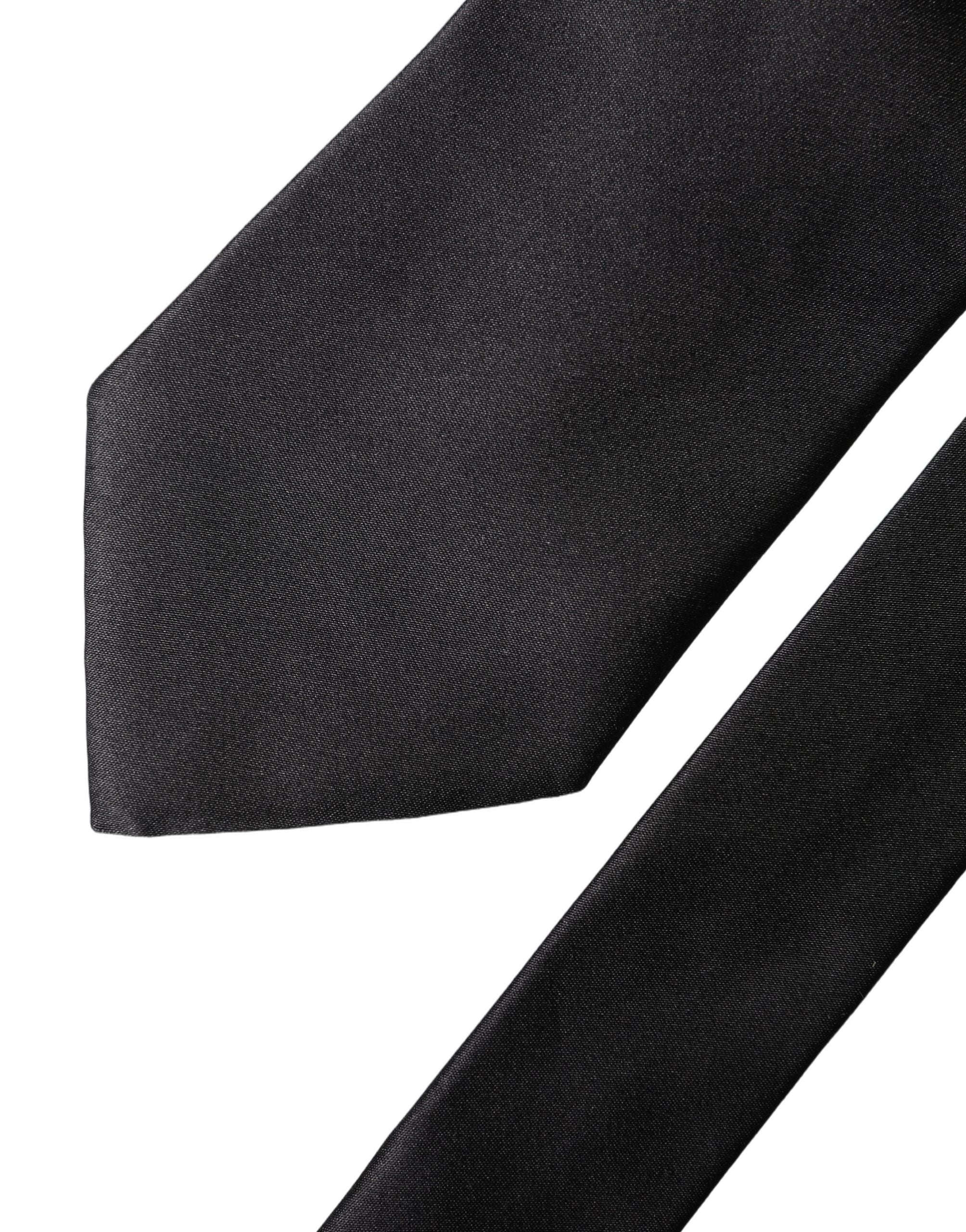 Dolce & Gabbana Brown Logo Embroidery Silk Adjustable Men NeckMen's Men's Tie