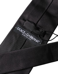 Dolce & Gabbana Brown Logo Embroidery Silk Adjustable Men NeckMen's Men's Tie