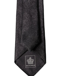 Dolce & Gabbana Dolce & Gabbana Black Solid 100% Silk Adjustable Men Men'sd NeckMen's Men's Tie
