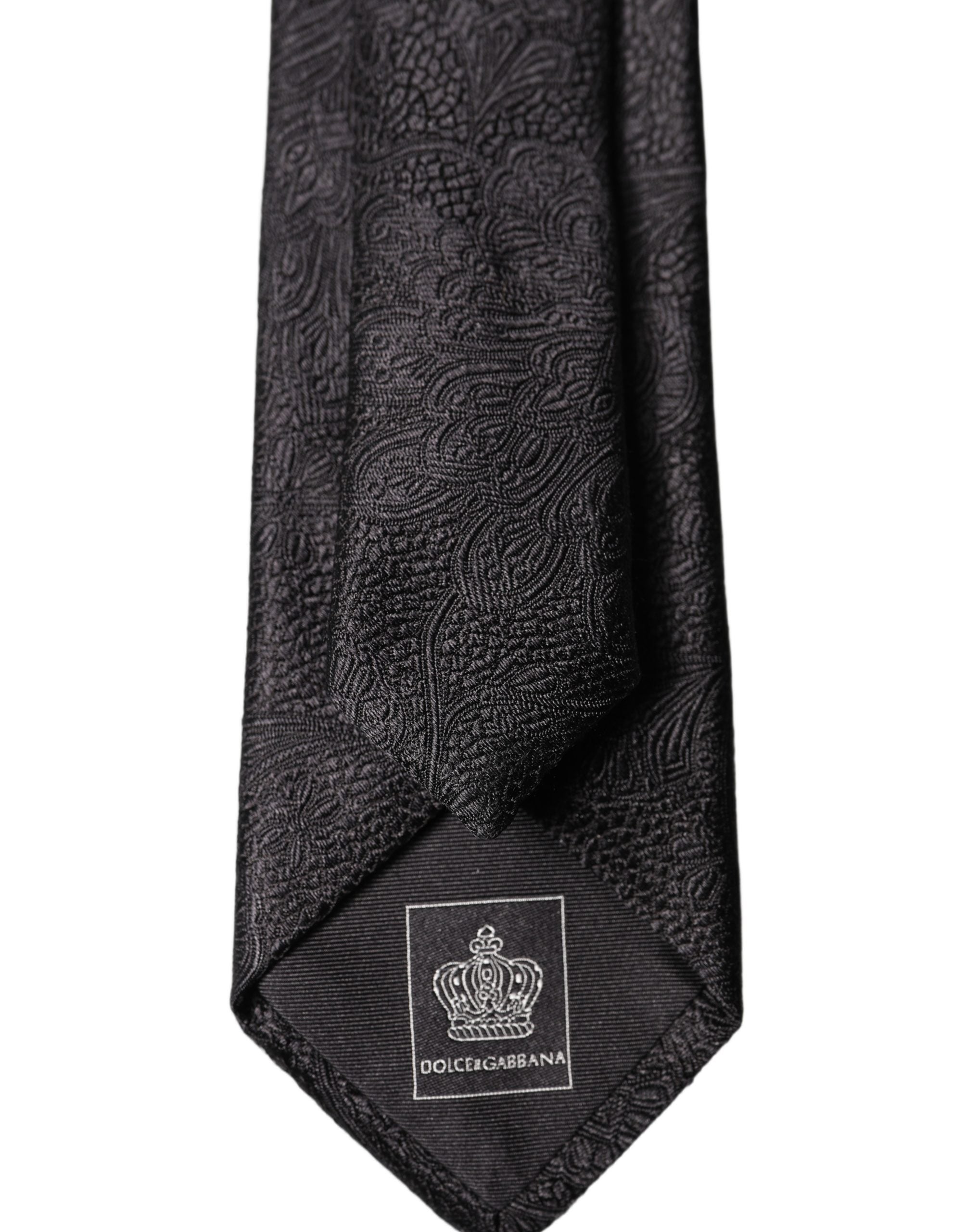 Dolce & Gabbana Dolce & Gabbana Black Solid 100% Silk Adjustable Men Men'sd NeckMen's Men's Tie