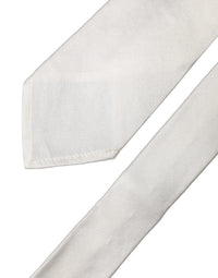 Dolce & Gabbana Dolce & Gabbana White Solid Silk Blend Adjustable Men Men'sd NeckMen's Men's Tie