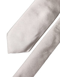 Dolce & Gabbana Dolce & Gabbana Light Gray Silk Satin Wide Adjustable Men NeckMen's Men's Tie