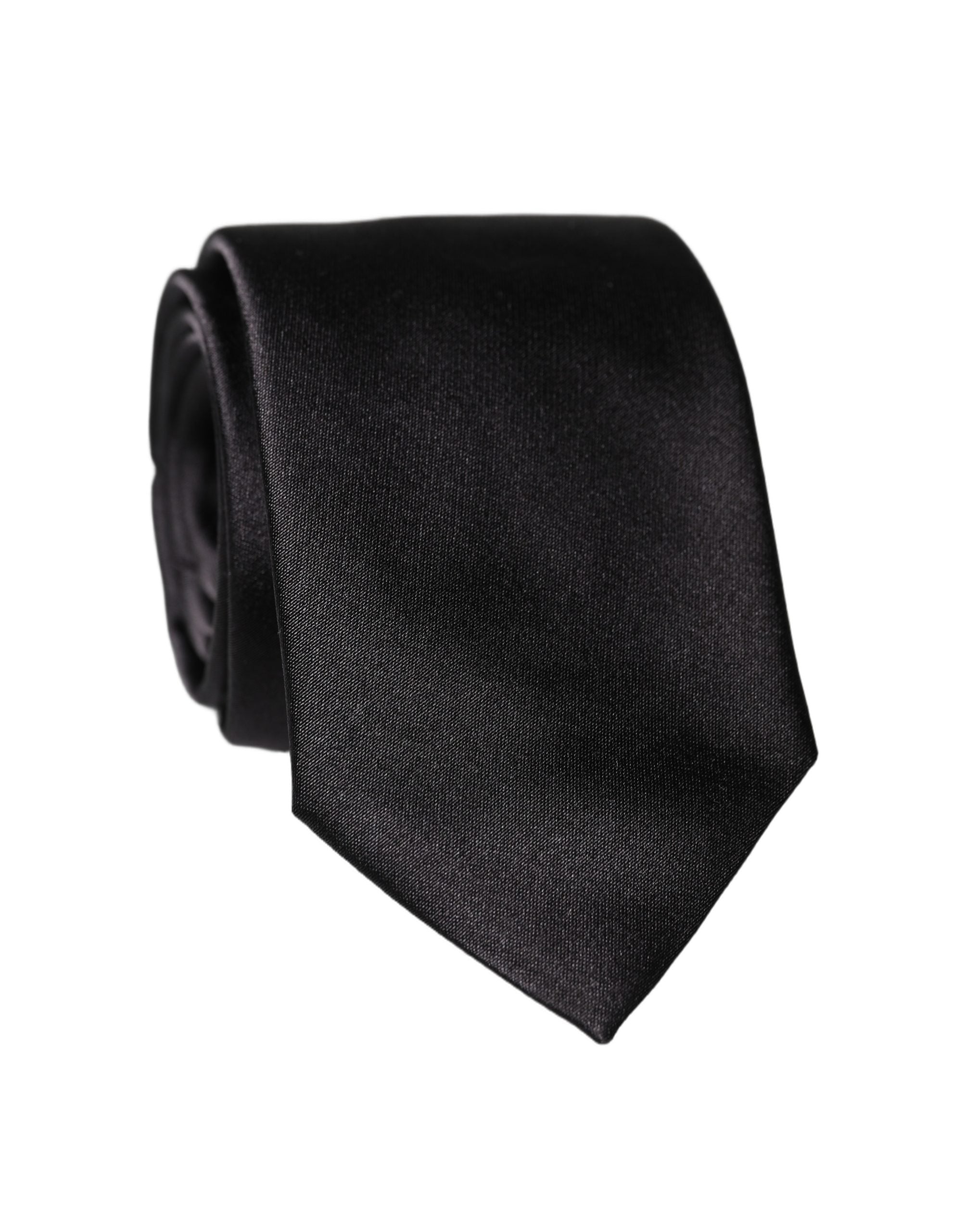 Dolce & Gabbana Dolce & Gabbana Black Solid 100% Silk Adjustable Men Men'sd NeckMen's Men's Tie