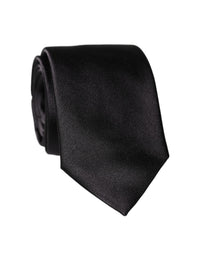 Dolce & Gabbana Black Solid 100% Silk Adjustable Men Men'sd NeckMen's Men's Tie