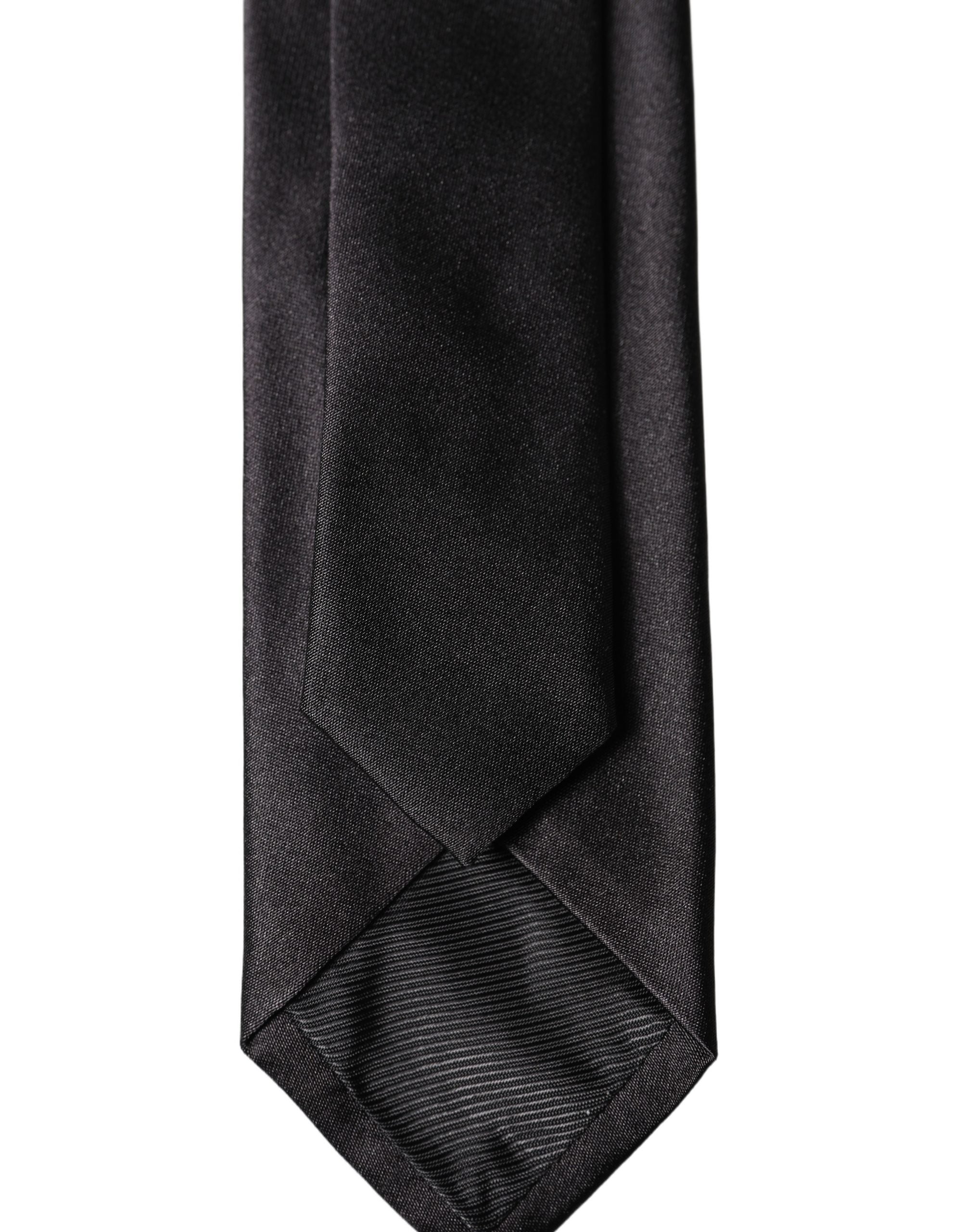 Dolce & Gabbana Dolce & Gabbana Black Solid 100% Silk Adjustable Men Men'sd NeckMen's Men's Tie
