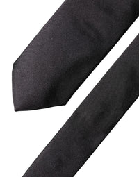 Dolce & Gabbana Black Solid 100% Silk Adjustable Men Men'sd NeckMen's Men's Tie