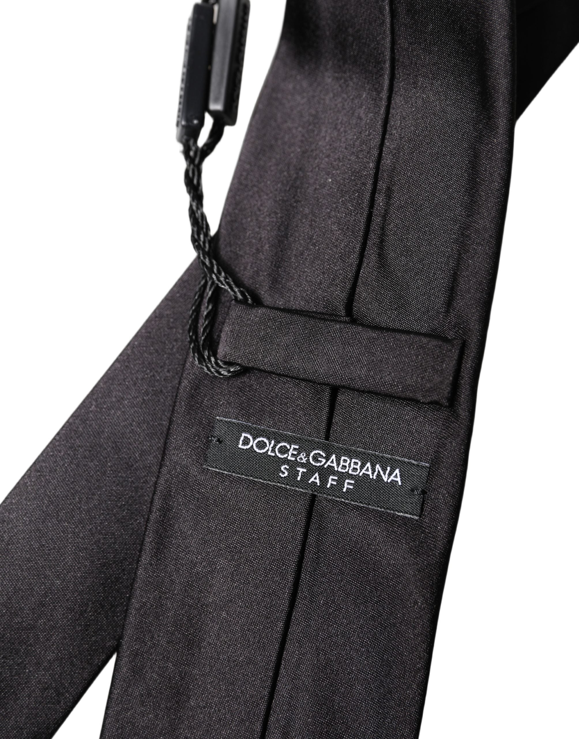 Dolce & Gabbana Dolce & Gabbana Black Solid 100% Silk Adjustable Men Men'sd NeckMen's Men's Tie