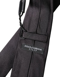 Dolce & Gabbana Black Solid 100% Silk Adjustable Men Men'sd NeckMen's Men's Tie
