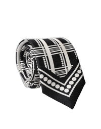 Dolce & Gabbana Dolce & Gabbana Black White Abstract Silk Adjustable Men Men'sd NeckMen's Men's Tie