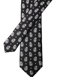 Dolce & Gabbana Dolce & Gabbana Black Paisley 100% Silk Adjustable Men Men'sd NeckMen's Men's Tie