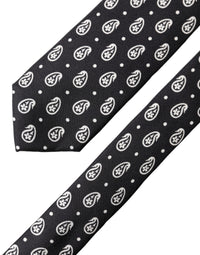 Dolce & Gabbana Dolce & Gabbana Black Paisley 100% Silk Adjustable Men Men'sd NeckMen's Men's Tie