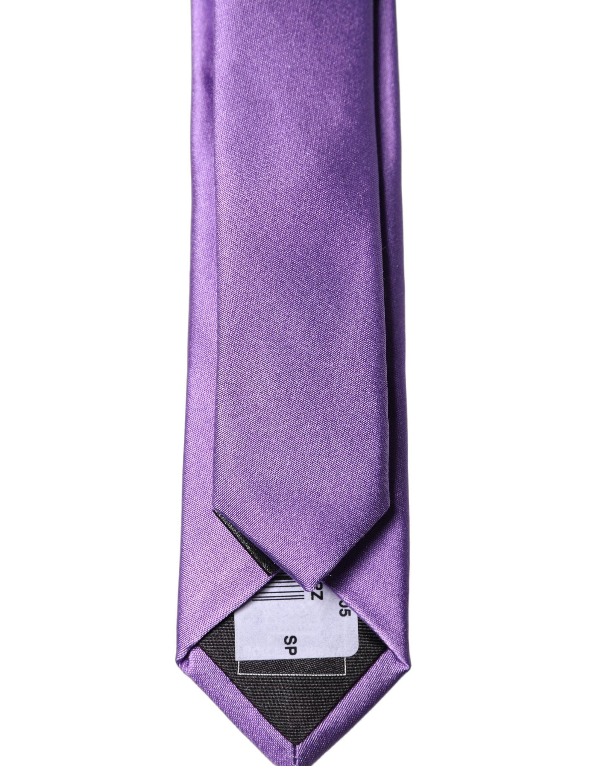Dolce & Gabbana Dolce & Gabbana Purple Solid 100% Silk Adjustable Men Men'sd NeckMen's Men's Tie