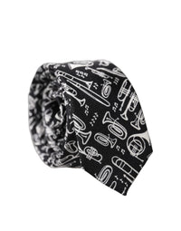 Dolce & Gabbana Dolce & Gabbana Black Trumpet Print Silk Adjustable Men Men'sd NeckMen's Men's Tie