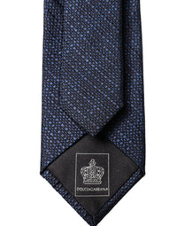 Dolce & Gabbana Navy Blue Textured Silk Adjustable Men Men'sd NeckMen's Men's Tie