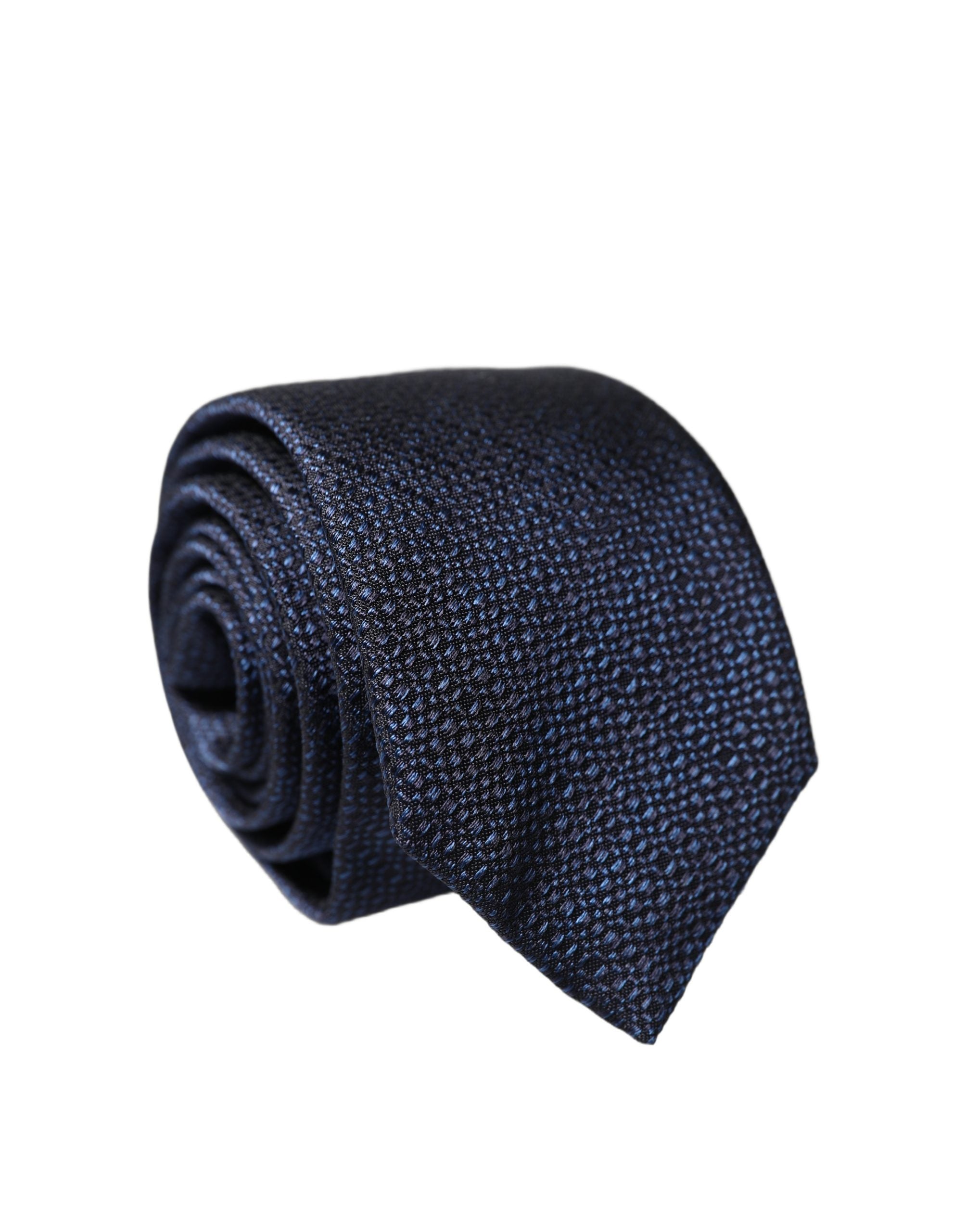 Dolce & Gabbana Navy Blue Textured Silk Adjustable Men Men'sd NeckMen's Men's Tie