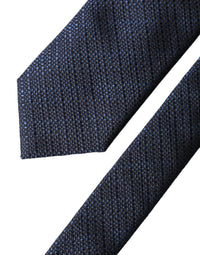Dolce & Gabbana Navy Blue Textured Silk Adjustable Men Men'sd NeckMen's Men's Tie