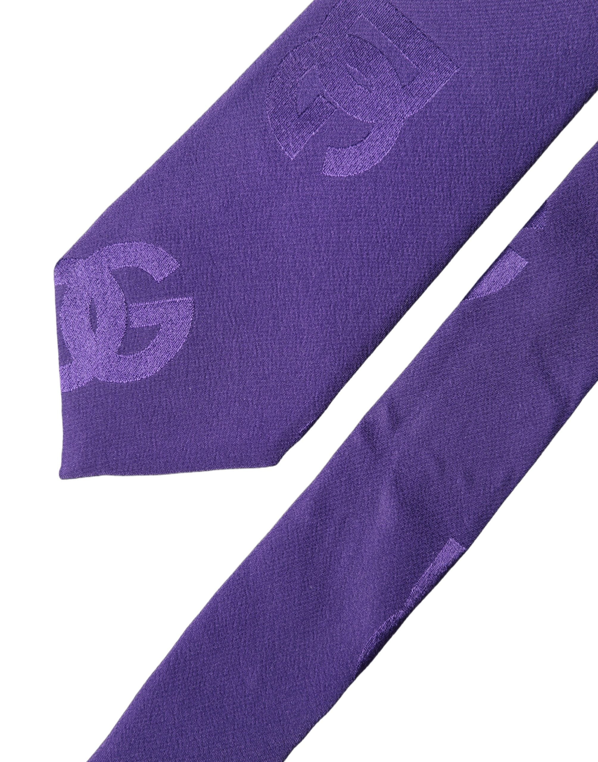 Dolce & Gabbana Dolce & Gabbana Burgundy Logo Monogram Silk Adjustable Men NeckMen's Men's Tie